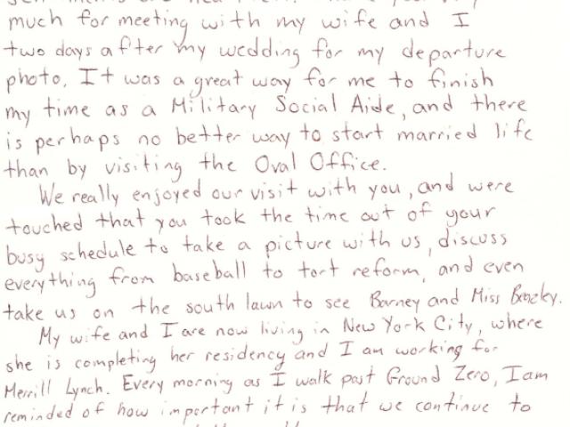 Sample of letters from American soldiers and their families to President George W. Bush: letter dated January 26, 2006 from Andrew M. Lynch who served as a military aide.