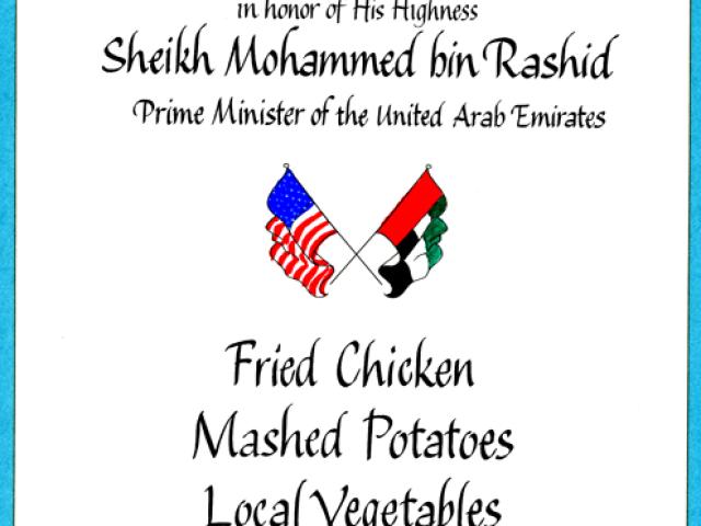 Dinner for the Prime Minister of the United Arab Emirates