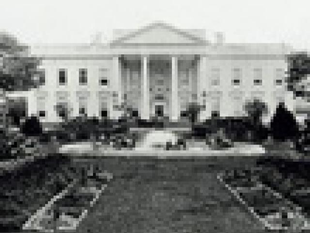 Pictured is the North Portico of the White House as it looked in 1900.  Courtesy Library of Congress.