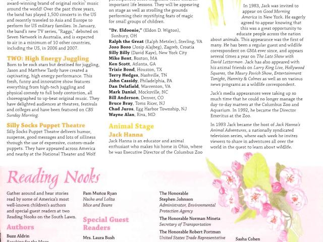 Program from the 2006 White House Easter Egg Roll. This annual event was first held at the White House in 1878 during the Presidency of Rutherford B. Hayes.