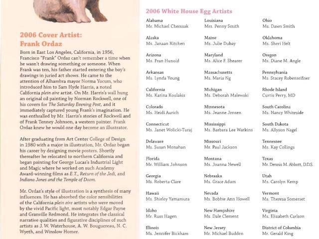 Program from the 2006 White House Easter Egg Roll. This annual event was first held at the White House in 1878 during the Presidency of Rutherford B. Hayes.