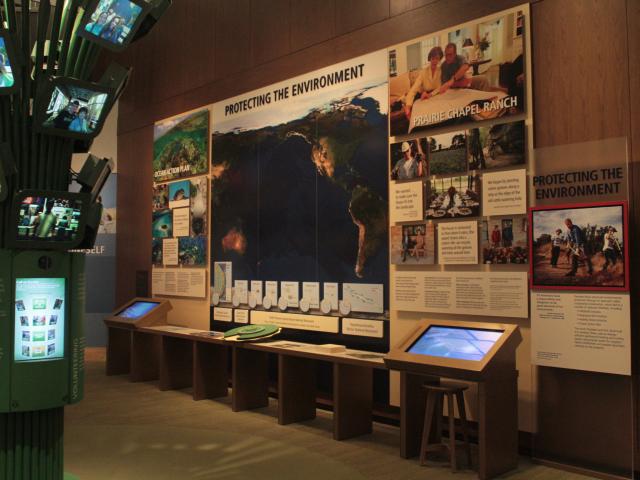 An image of the Protecting the Environment display at the George W Bush Museum