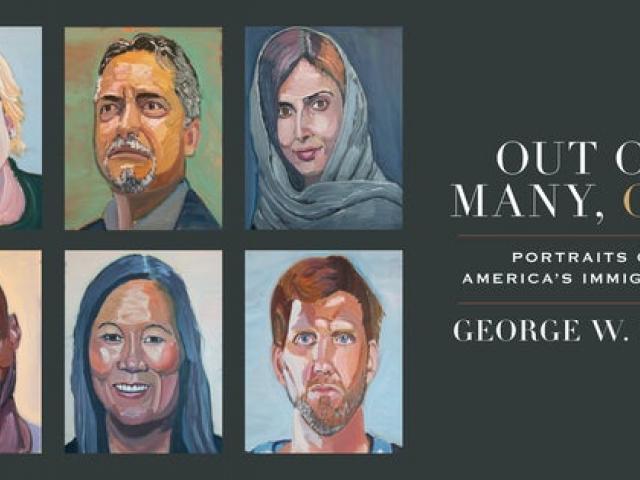 Logo image for special exhibit "Out of Many, One: Portraits of America's Immigrants by George W. Bush."