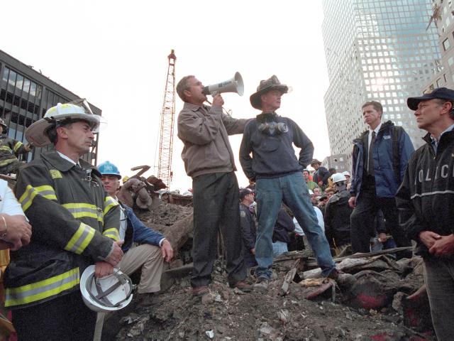 President George W. Bush at Ground Zero.