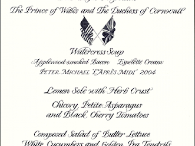 Luncheon for Prince Charles of Wales and Duchess Camilla of Cornwall, November 2, 2005.