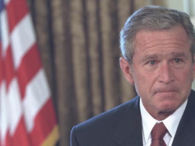President George W. Bush delivers his Address to the Nation Tuesday, Sept. 11, 2001, from the Oval Office.