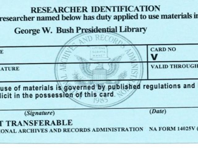 Researcher Identification Card.