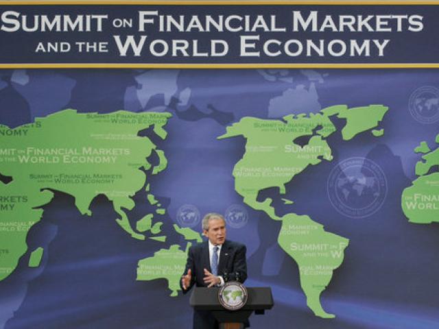 President George W. Bush attending the Summit on Financial Markets and the World Economy.