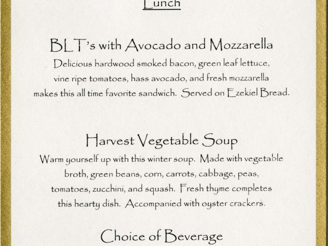 Air Force One Menu