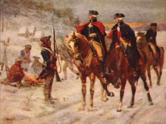 Washington and Lafayette at Valley Forge - painting by Dunsmore